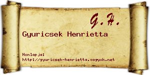 Gyuricsek Henrietta névjegykártya