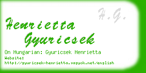 henrietta gyuricsek business card